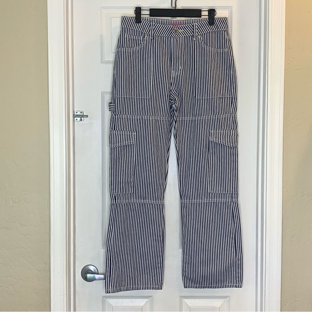 Edikted Stripe Out Cargo Pants Size Medium - Picture 3 of 10